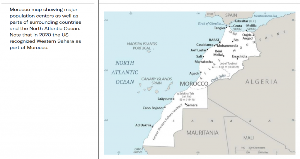 خريطة المغرب كاملة الولايات المتحدة الأمريكية