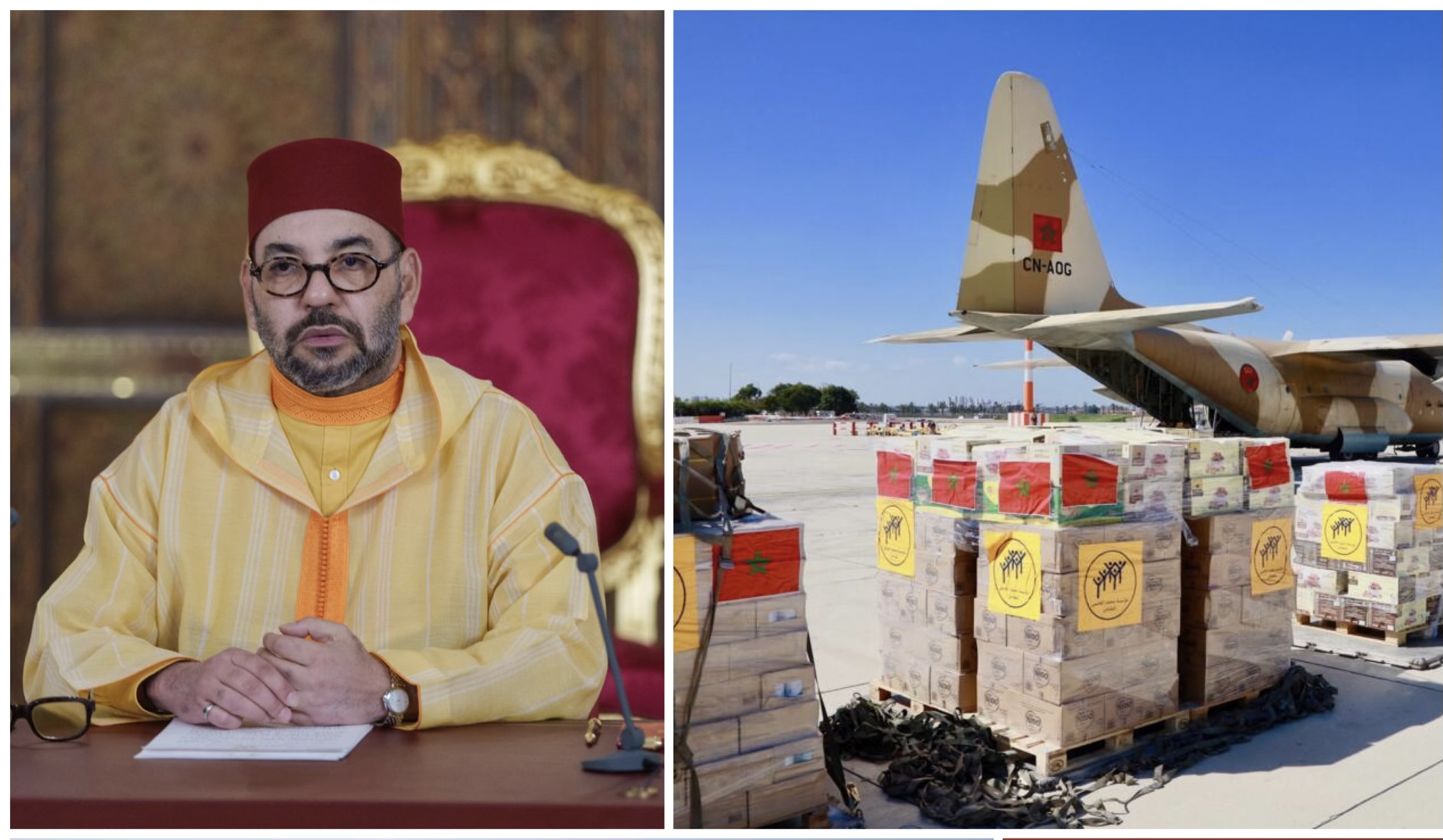 بتوجيهات ملكية .. المغرب يرسل 180 طنا من المساعدات قطاع غزة