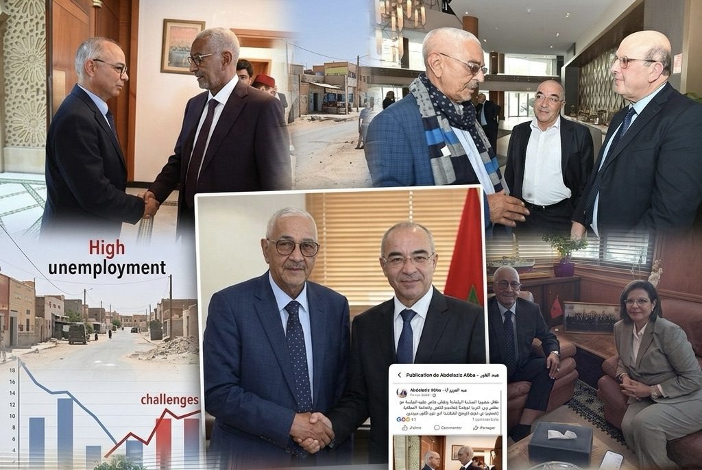 سياسة الـ “فيس بوك” في بوجدور.. وزراء في الصور وعاطلون في الشوارع.. آبا يتربع على عرش أكثر السياسيين مصافحة لوزراء الرباط