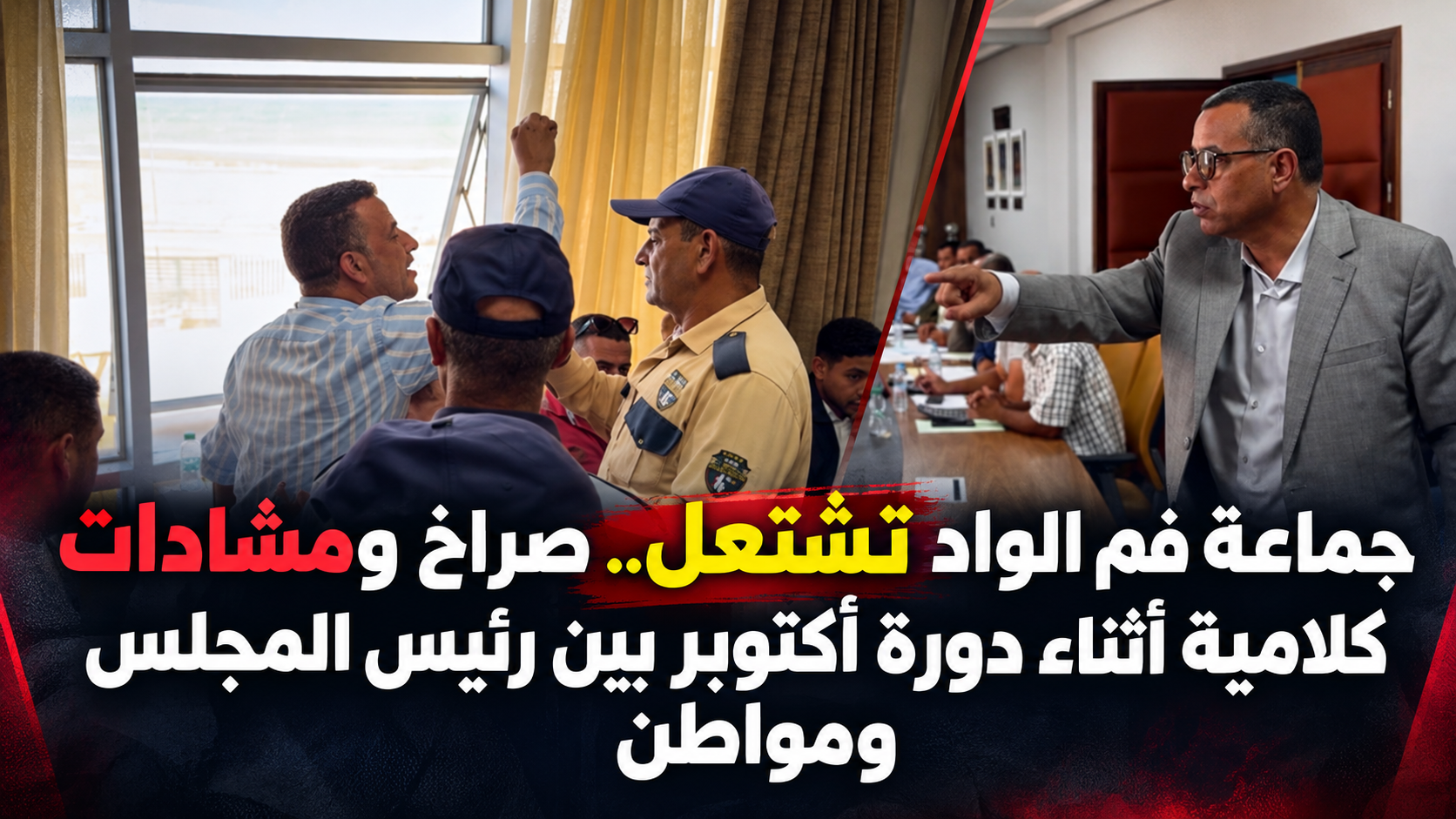 بالفيديوا : جماعة فم الواد تشتعل .. صراخ ومشادات كلامية أثناء دورة أكتوبر بين رئيس المجلس ومواطن
